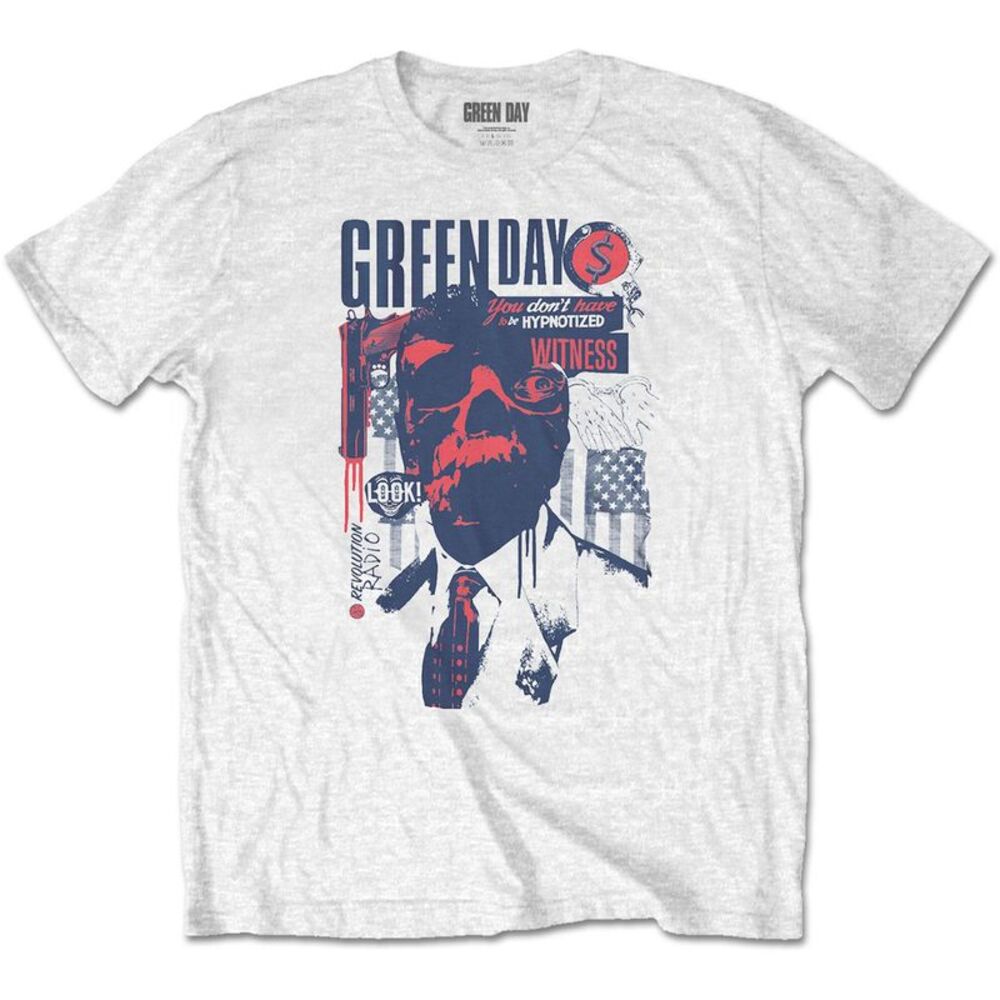 Green Day Unisex Adult Patriot Witness T-Shirt / White